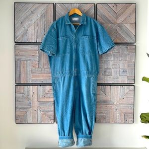 ASOS denim short sleeve jumpsuit